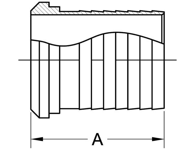 14AHR ADAPTER, Bevel Seat X RUBBER HOSE