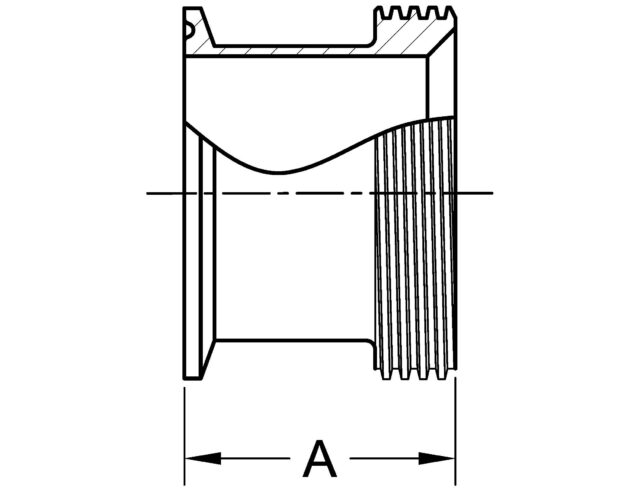 17MP-15 ADAPTER, CLAMP X THREADED Bevel Seat
