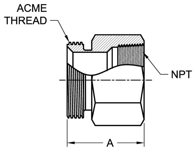 22 ADAPTER, ACME THREAD X FEMALE NPT