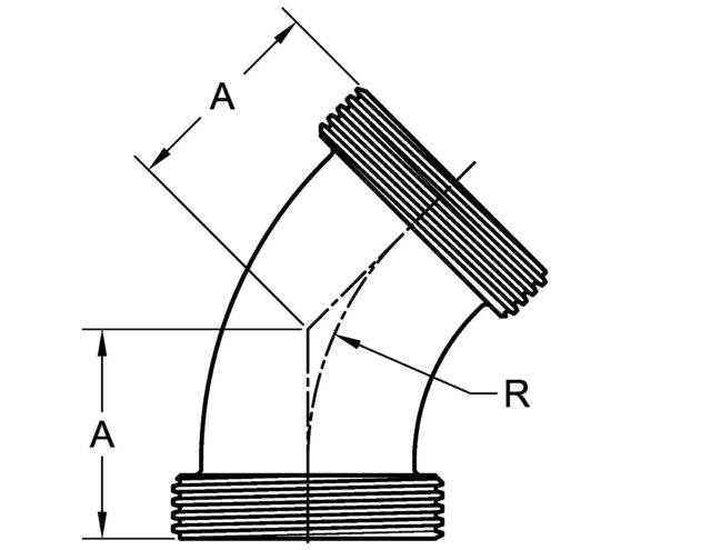 2K 45 DEGREE ELBOW, THREADED ENDS