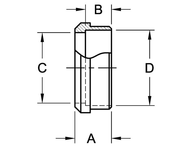 14 RECESSED FERRULE, PLAIN