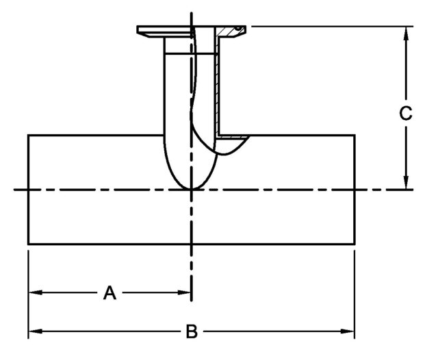 7ERWWK TANGENTIAL REDUCING TEE, WELD X WELD X CLAMP OUTLET